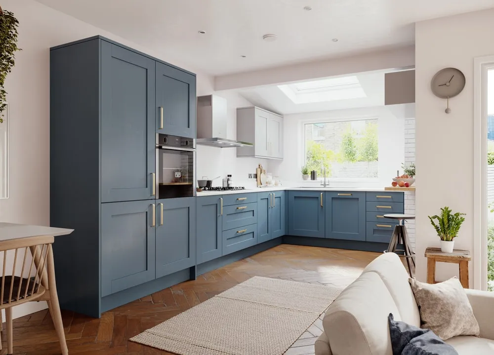 Grained Sea Blue & Dove Grey